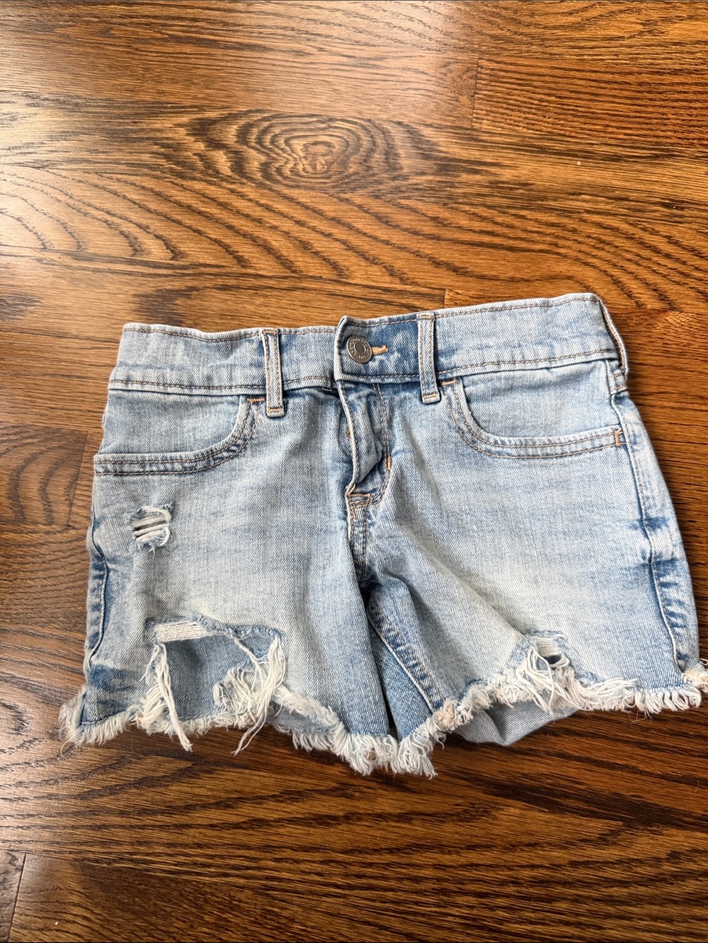 abercrombie kids Light Blue Distressed Denim Shorts size 7/8